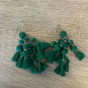 Kate Spade Green Tassel Earrings “Pretty Poms”